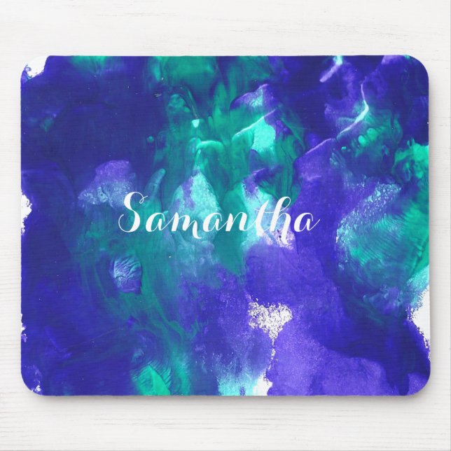 Mousepad Arte Verde E Roxa (Frente)