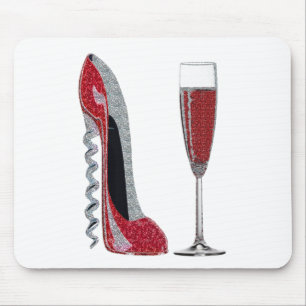 Mousepad Arte vermelha do estilete e do vinho tinto do