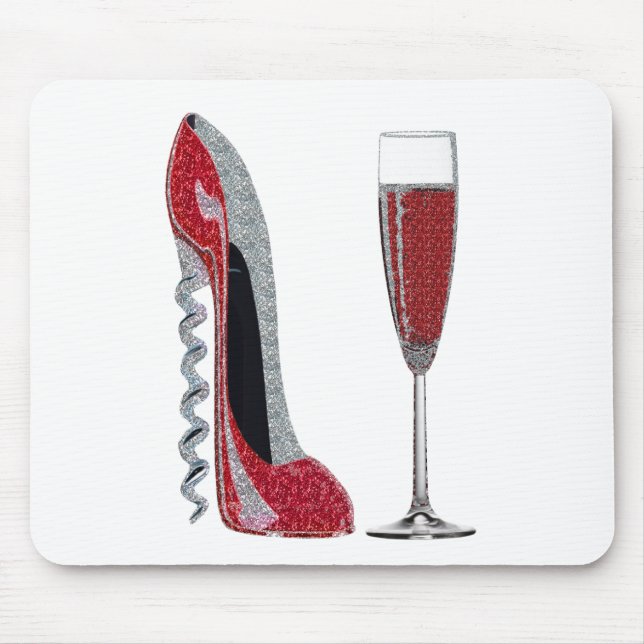 Mousepad Arte vermelha do estilete e do vinho tinto do (Frente)