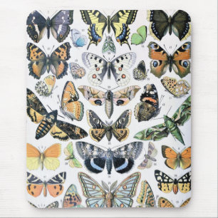 Mousepad Arte Vintage Butterfly Papillon