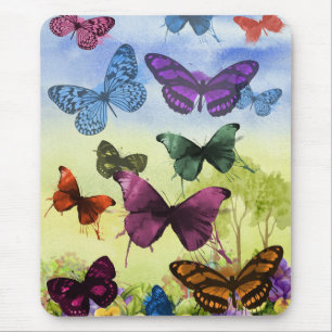 Mousepad Arte Vintage Butterfly Papillon