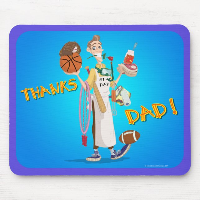 Mousepad Artes fantásticas Design_THANKS_DAD_mousepad (Frente)