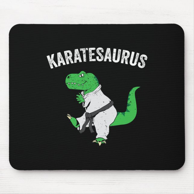 Mousepad Artes Marciais Dinossauro T Rex Karatê Engraçado D (Frente)