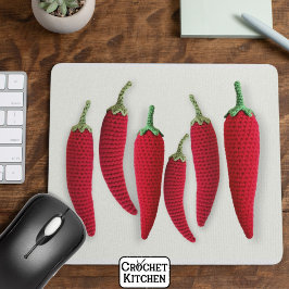 Mousepad Artesanatos do Mínimo Crochet Jalapeno Knit Vermel
