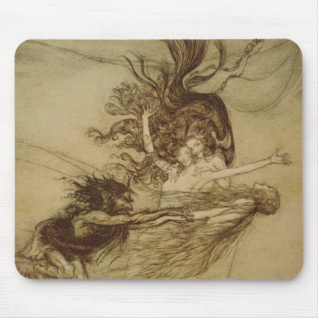 Mousepad Arthur Rackham | o Rhinemaidens que amola Alberich (Frente)