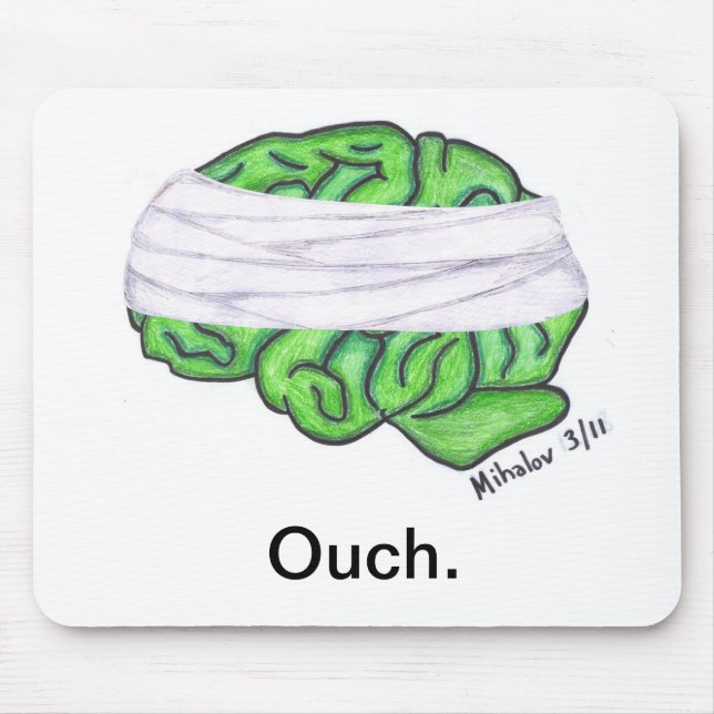 Mousepad Artigo da consciência da lesão cerebral (Frente)