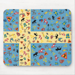 Mousepad Artigos suecos da cultura com bandeira