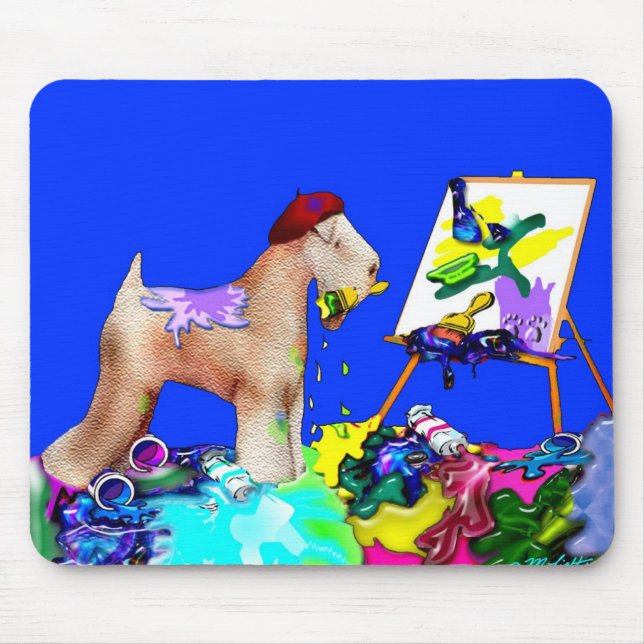 Mousepad Artista de Roda Terrier (Blue Bkgd) (Frente)