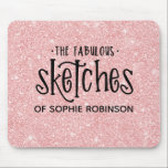 Mousepad Artista Elegante Rosa Girly Glitter<br><div class="desc">Este bonitinho cintilante do mouse é excelente para uma garota que adora desenhar, mas cria trabalho de arte no computador. Ele tem um design de tipografia preta em um lindo fundo brilhante rosa. Personalize a área de transferência com o nome de sua escolha. Tão divertido para um artista feminino. Material...</div>