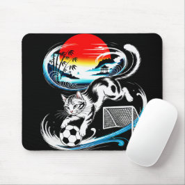 Mousepad Artistic Japanese Soccer Cat for gaming, office
