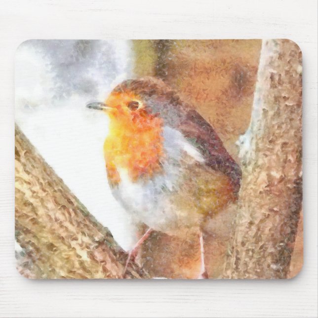Mousepad Artístico Robin Redbreast Perch (Frente)