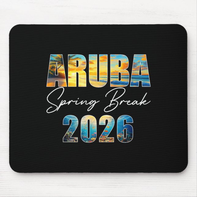 Mousepad Aruba Spring Break 2026 Summer Vacation Beach  (Frente)