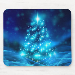 Mousepad Árvore Azul de Natal legal com Luzes Estimulantes