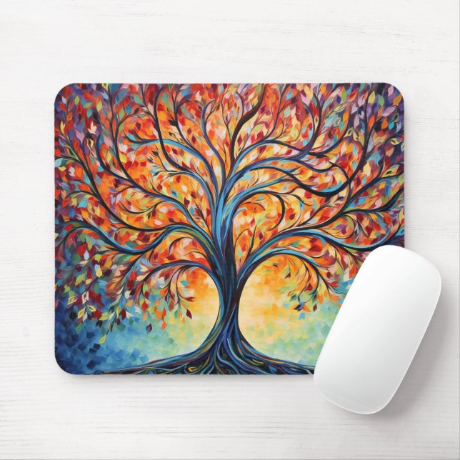 Mousepad Árvore Colorida Gira Da Vida (Com mouse)