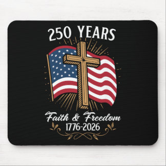 Mousepad Árvore Cruz Bandeira 250 Anos Fé E Liberdade 1776-