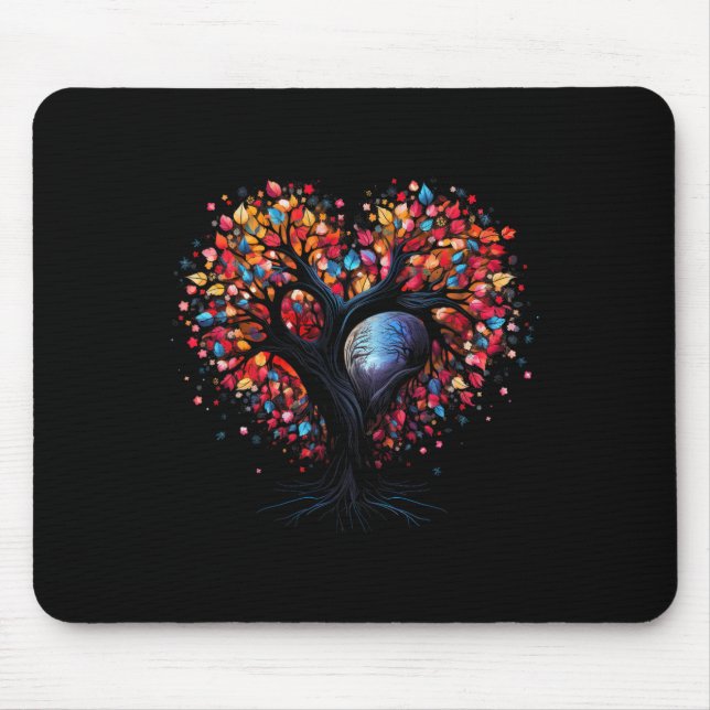 Mousepad Árvore Da Vida Coração Budismo Yoga Meditação  (Frente)