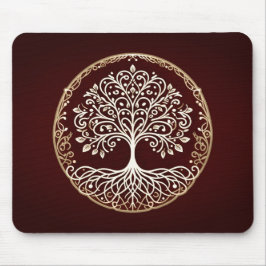Mousepad Árvore da Vida Rústica Vermelho Escuro Celta