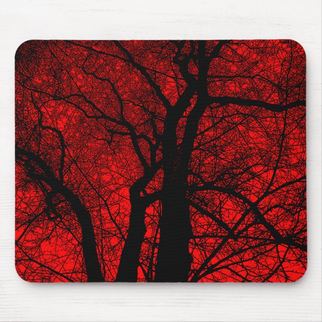 Mousepad Árvore de alto contraste - Vermelho (Frente)