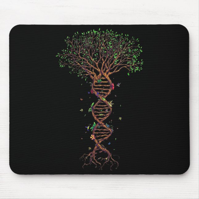Mousepad Árvore de DNA Genética Divertida Dia da Terra Plan (Frente)