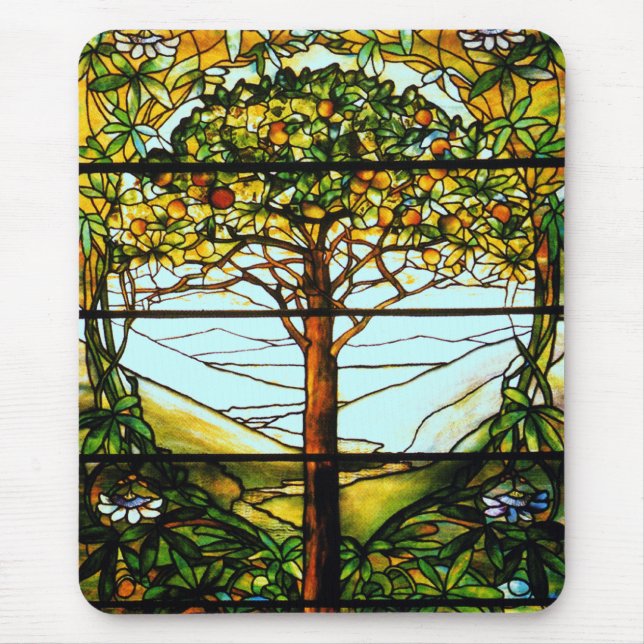 Mousepad Árvore de Fruta Cêntica e Bloco de Mouse Vertical  (Frente)