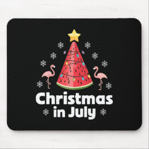 Mousepad Árvore de Melancia de Natal em Julho Flamingo Engr