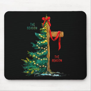 Mousepad Árvore de Natal A Temporada Cruz de Jesus O Motivo