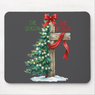 Mousepad Árvore de Natal A Temporada Jesus Cruz A Razão Xma