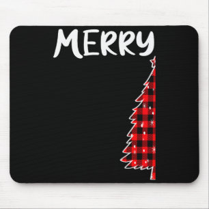 Mousepad Árvore de Natal Alegre Plaid Búfalo Casais Natalin