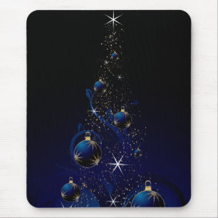 Mousepad Árvore de Natal azul Sparkly