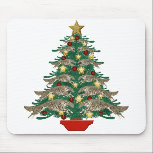 Mousepad Árvore de Natal Borzoi Saltitante