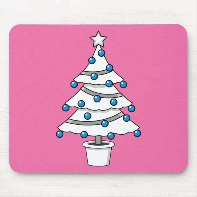Mousepad Árvore de Natal Branco (Frente)