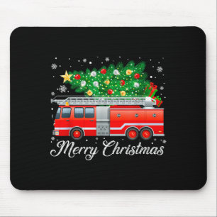 Mousepad Árvore de Natal Caminhão de Bombeiros Pijama Natal