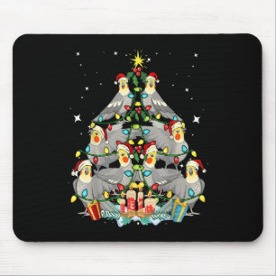 Mousepad Árvore de Natal Cockatiel Xmas Mãe Pai Pássaro