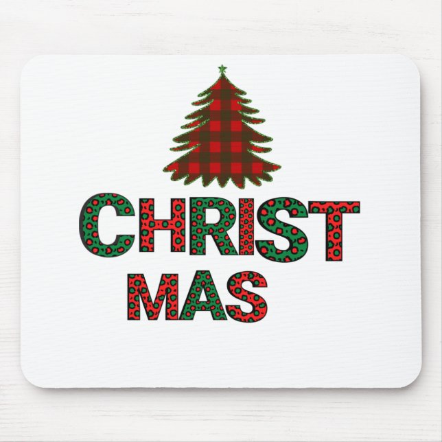 Mousepad Árvore de Natal Colorida (Frente)