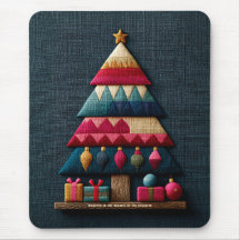 Árvore de Natal com Textura de Tecido Acolchoado