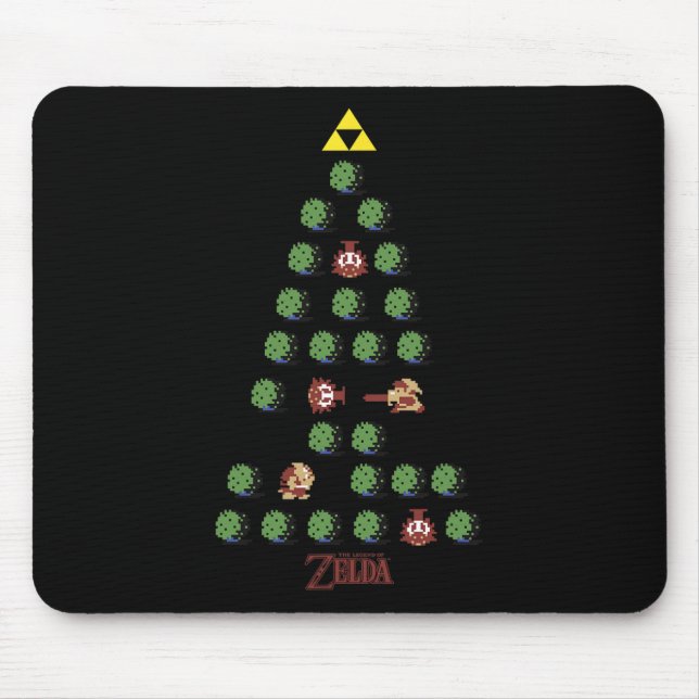 Mousepad Árvore de Natal de 8 bits (Frente)