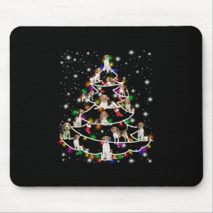Mousepad Árvore De Natal De Beagle Abrangida Pela Lâmpada