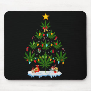 Mousepad Árvore de Natal de Folha Maconha Xmas Premium Tri-