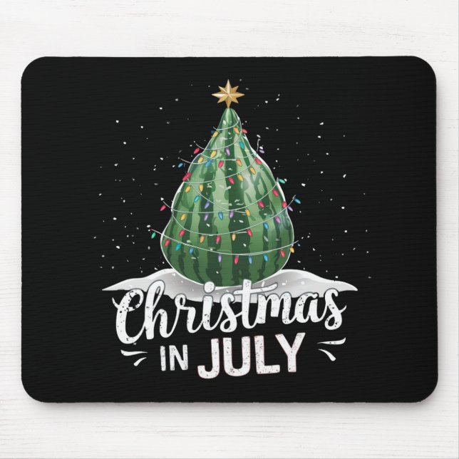 Mousepad Árvore de Natal de Melancia Natal em Julho Verão (Frente)