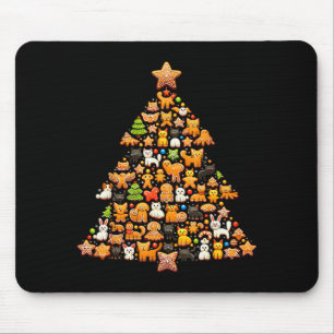 Mousepad Árvore de Natal de Pão de Mel Engraçado Anima