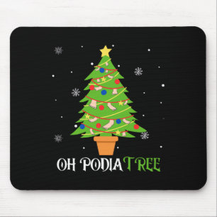Mousepad Árvore de Natal de Podologia Podólogo Médico de Pé