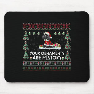 Mousepad Árvore de Natal de Poodle Preta Desorte Xma