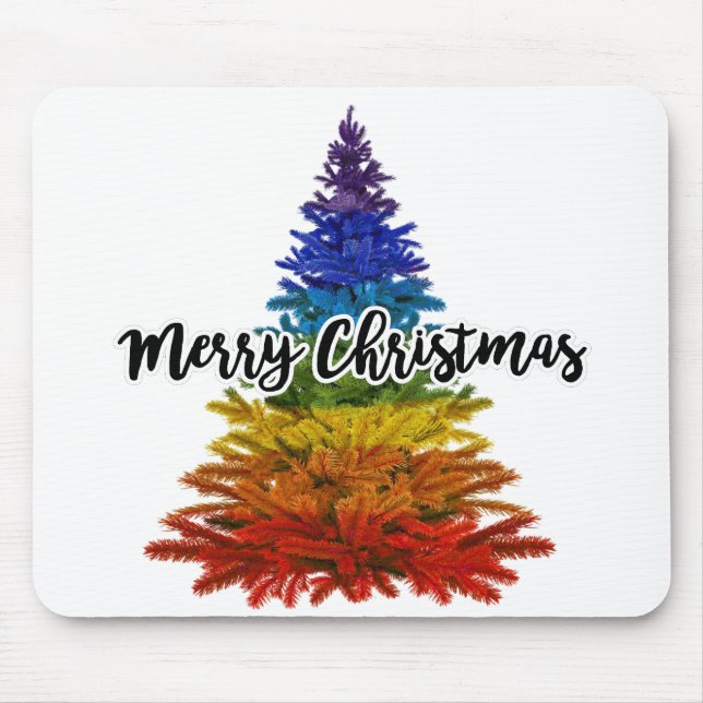 Mousepad árvore de natal do arco-íris (Frente)