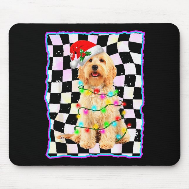 Mousepad Árvore de Natal do Cão Goldendoodle Presente para  (Frente)