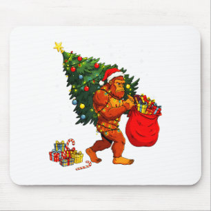 Mousepad Árvore de Natal do Papai Noel Bigfoot Luzes de Nat