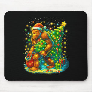 Mousepad Árvore de Natal do Papai Noel Pé Grande Funny Sasq
