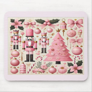 Mousepad Árvore de Natal do Quebra-Nozes Rosa