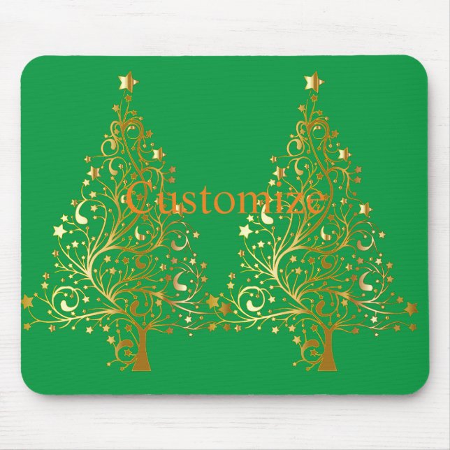Mousepad Árvore de Natal Dourada do rico Thunder_Cove (Frente)