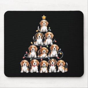 Mousepad Árvore de Natal Engraçada do Beagle Amantes de Cãe
