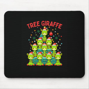Mousepad Árvore de Natal engraçada Girafa Feriada Girafas S